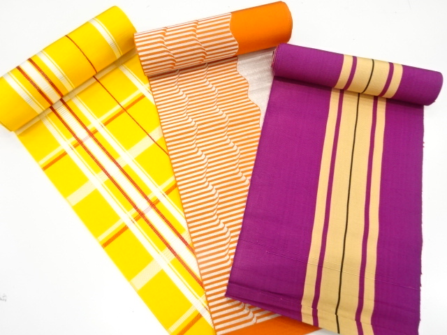 アンティーク　帯地反物3本セット